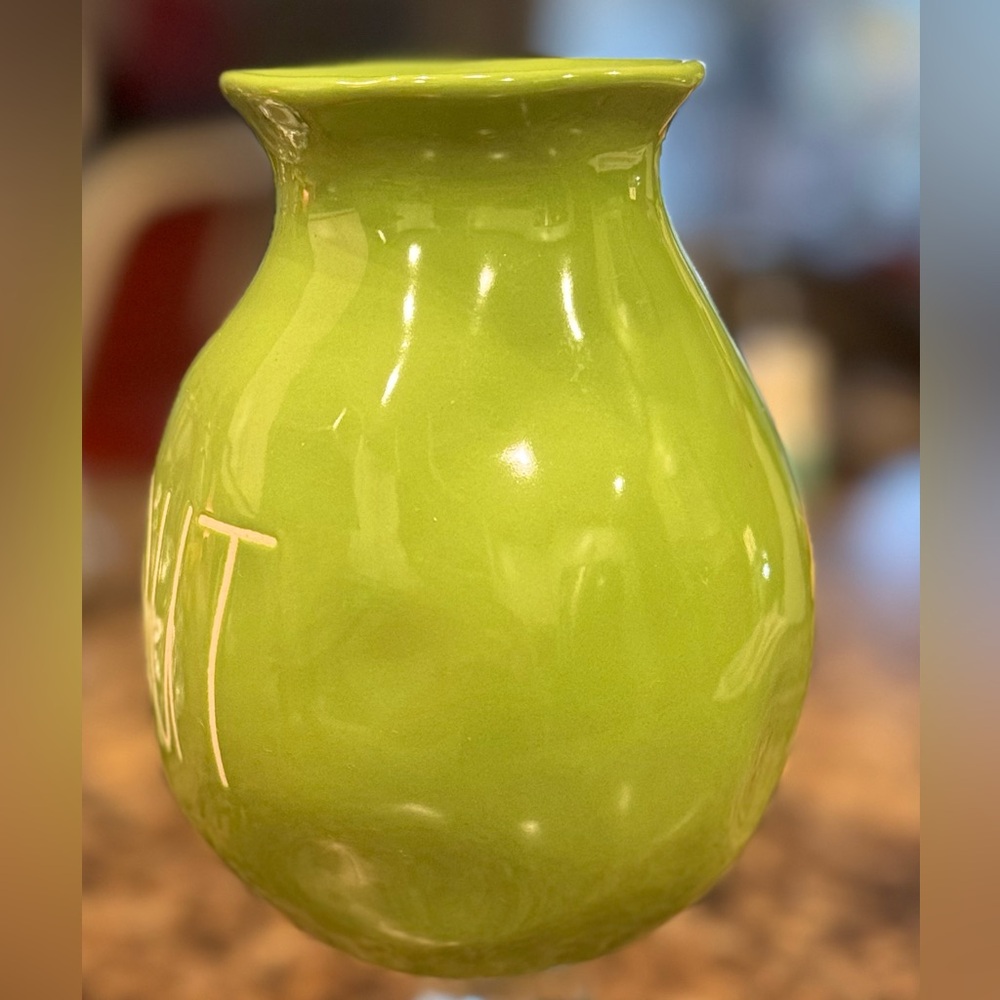 Green Ceramic Vase by Rae Dunn - Picture 2 of 7